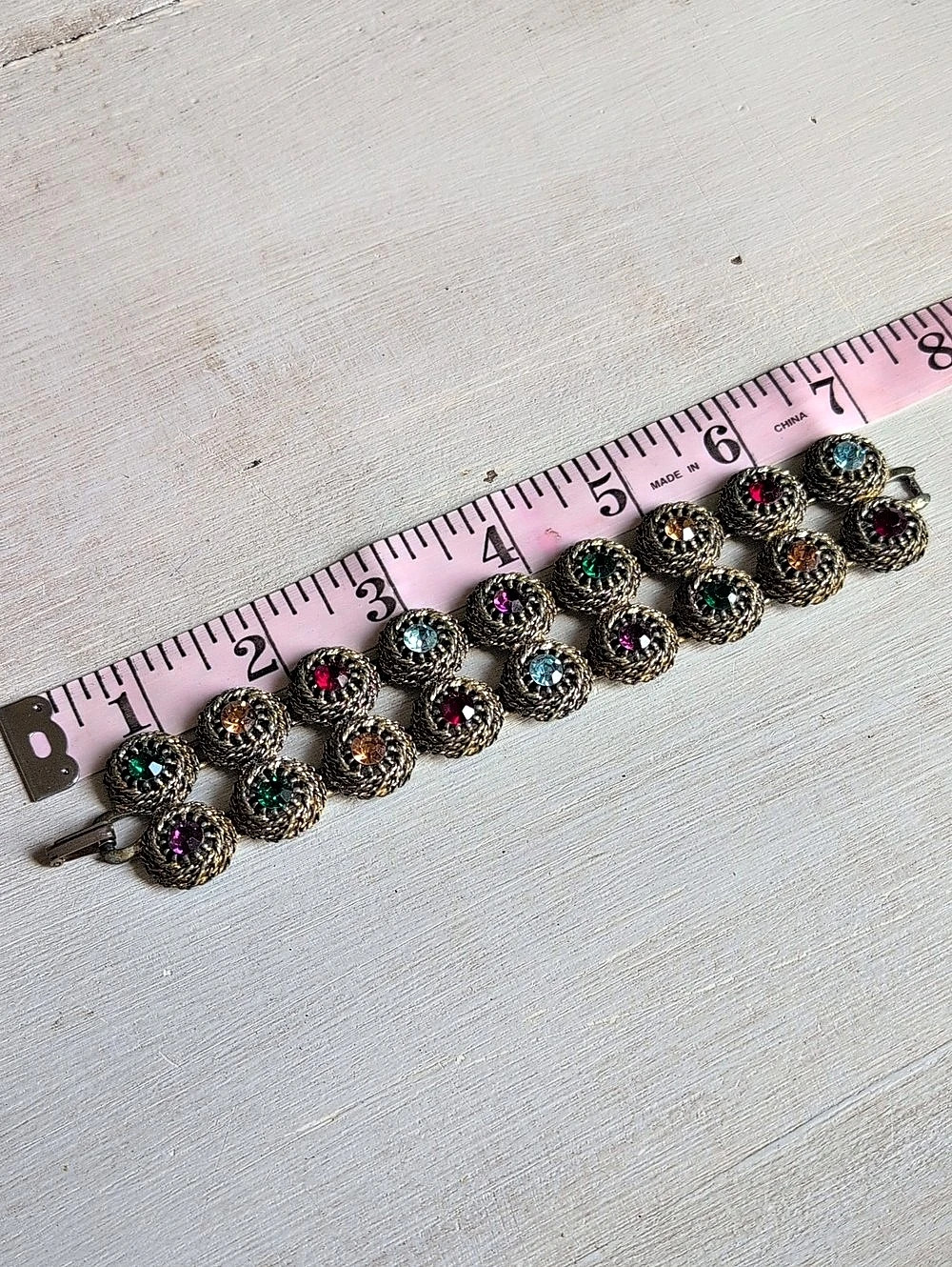 Judy Lee Multicolor Rhinestone Statement Bracelet - Picture 6 of 7